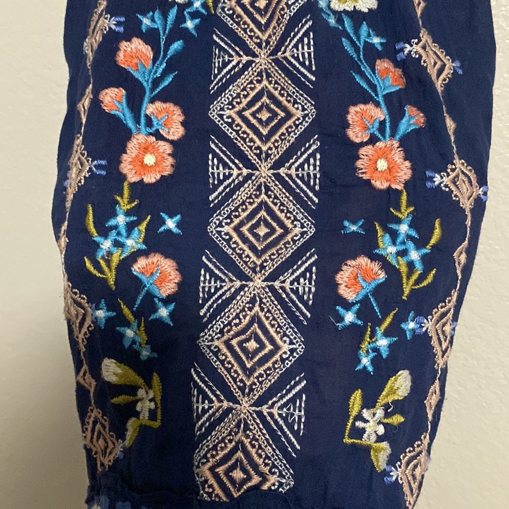 Johnny Was dress floral embroidered navy blue size S - Picture 4 of 5